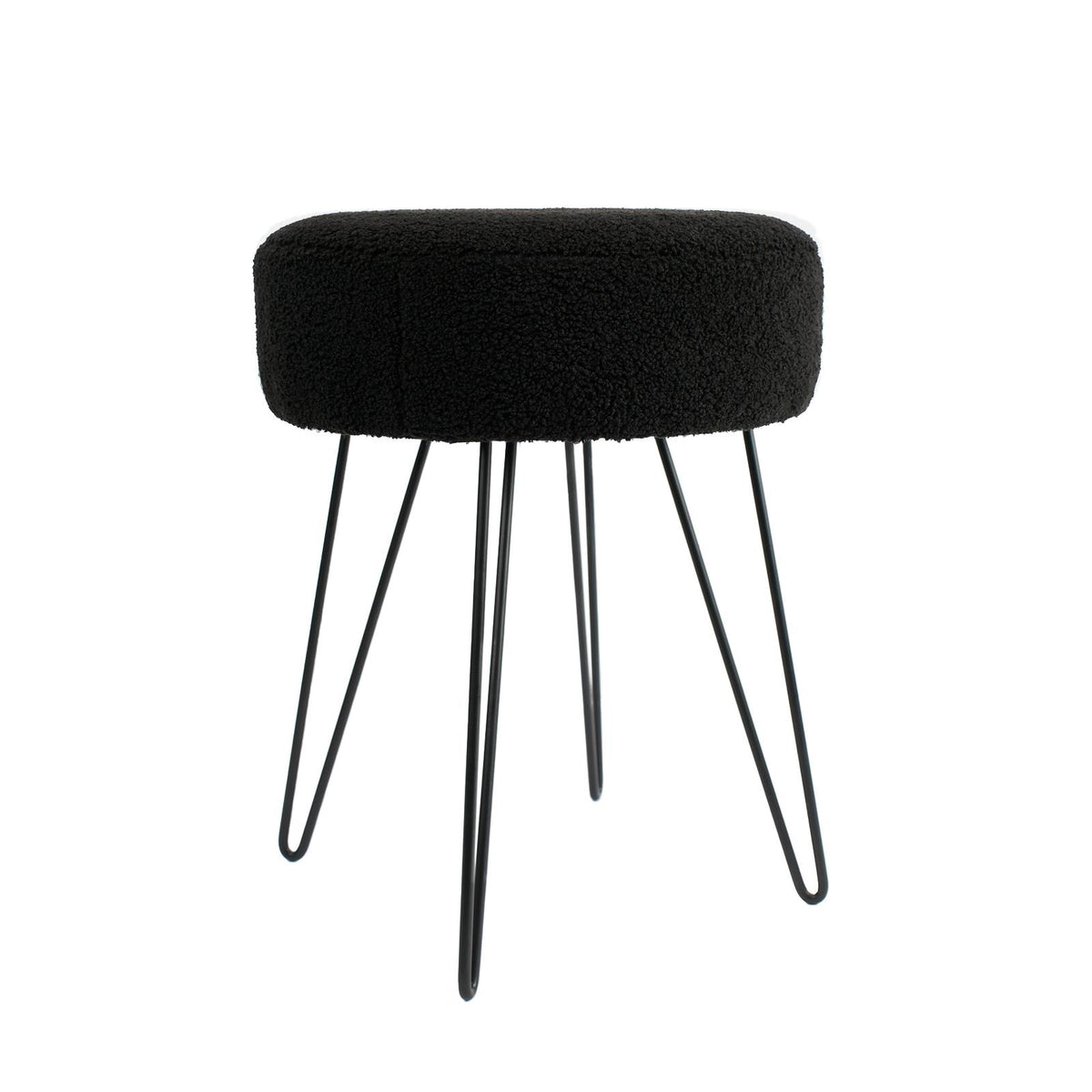 Stool Boucle Fleece Chair Dressing Table Vanity Seat Pouffe Home Spa Foot Rest