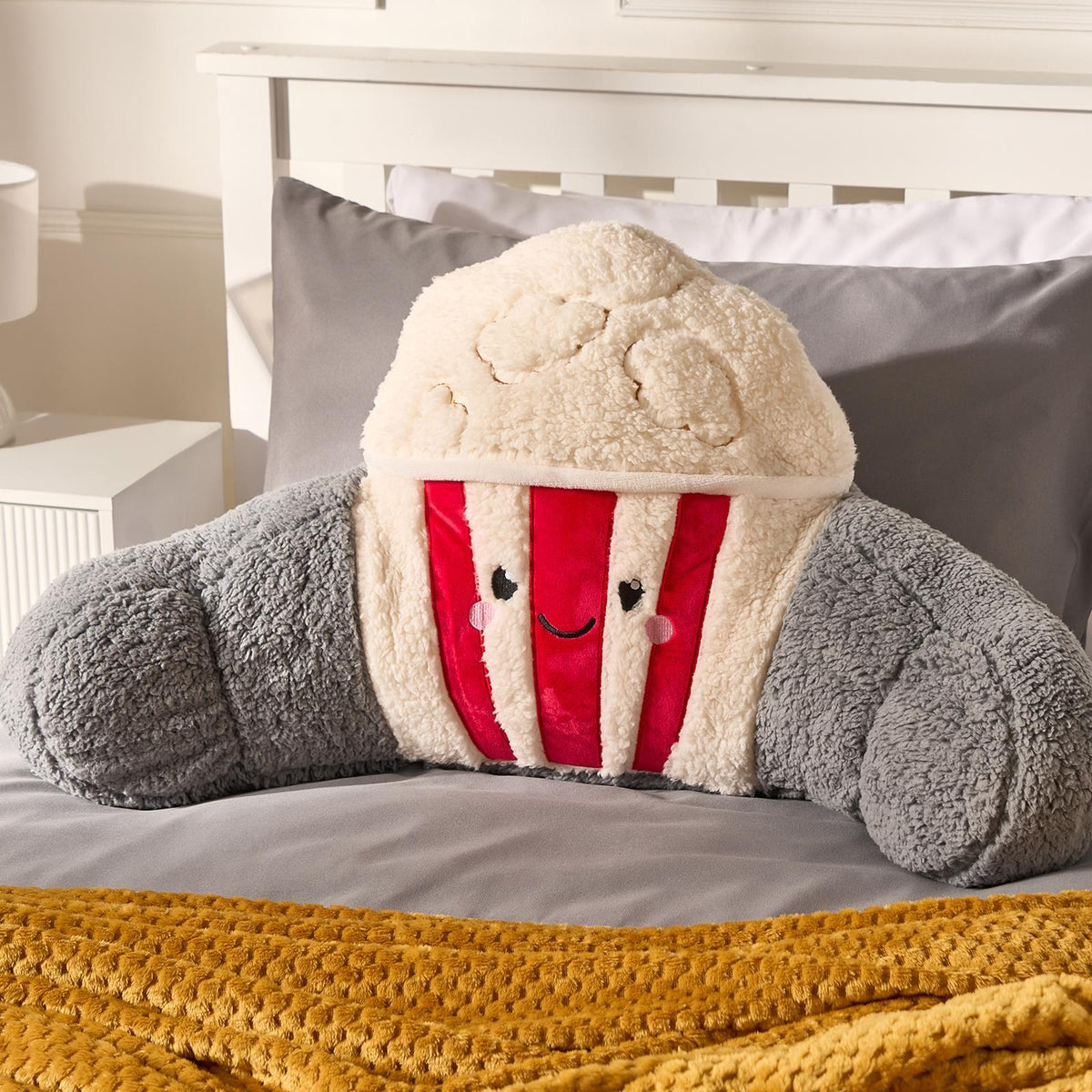 OHS Character Cuddle Cushion Soft Fleece Reading Pillow with Arms Bed Chair