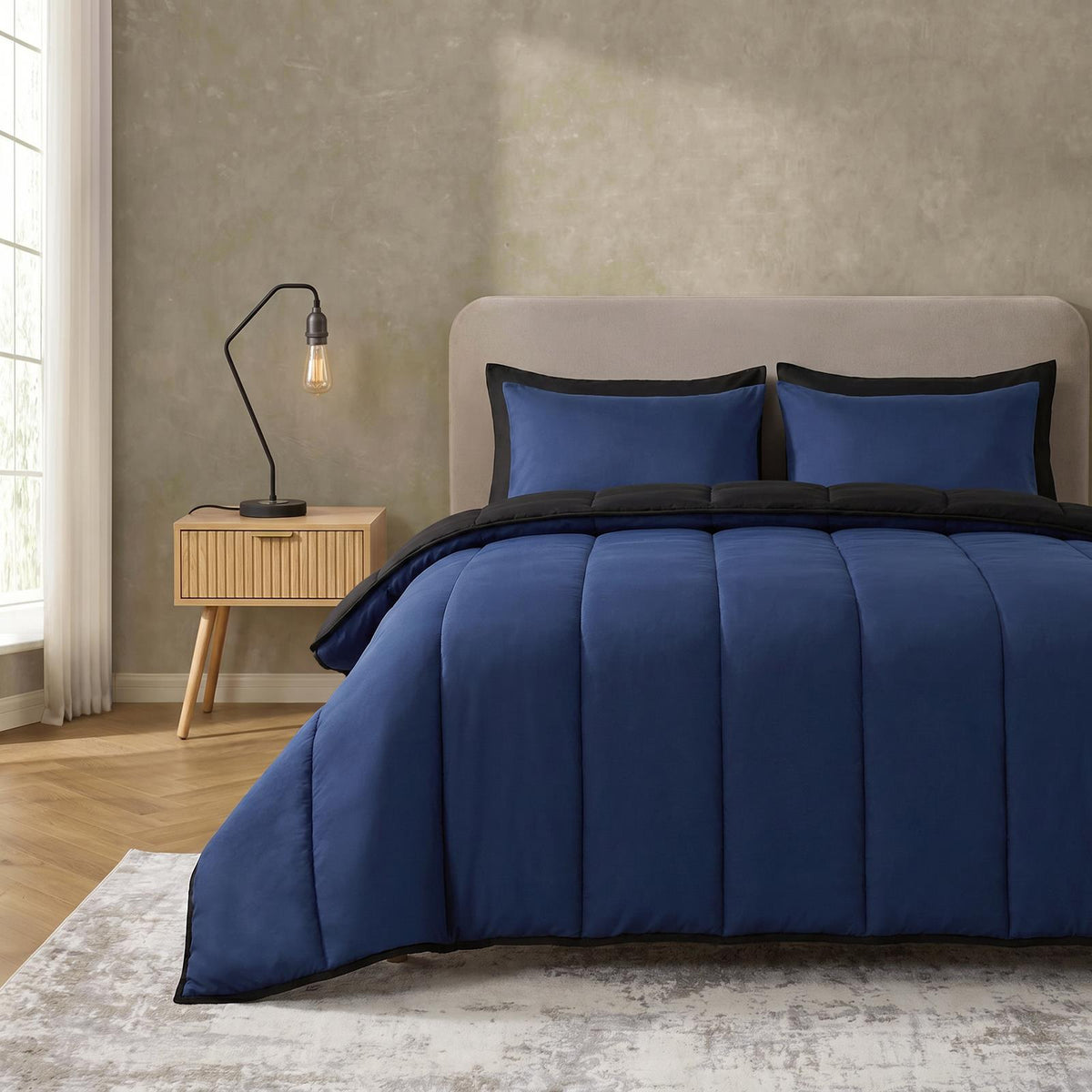 OHS Coverless Duvet & Pillowcase 10.5 Tog Bedding Set Easy Care Reversible