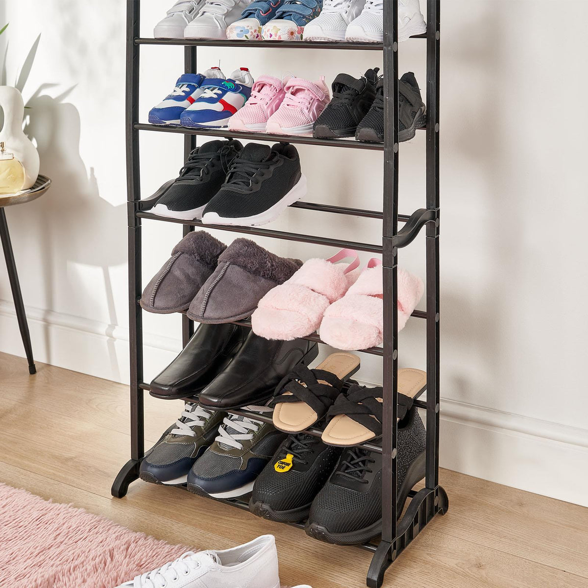 OHS 7 Tier Shoe Rack Stand Storage Compact Space Organiser Shelf Metal 21 Pairs