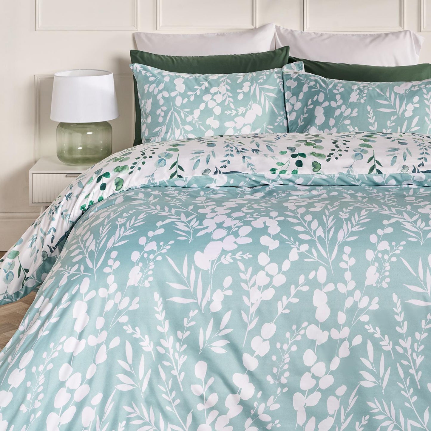 OHS Watercolour Bedding Set Floral Microfibre Duvet Cover with Pillowcase