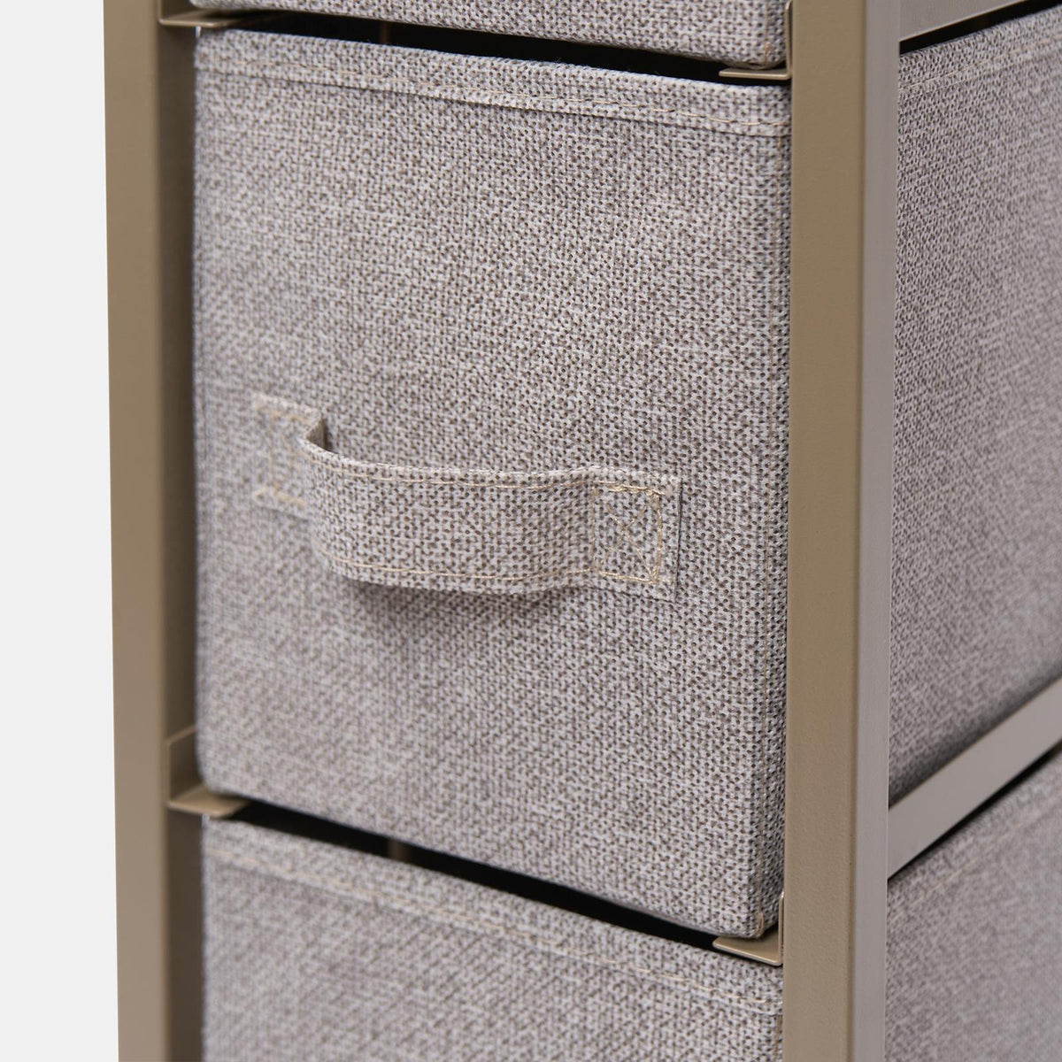 Narrow 4 Drawer Storage Cabinet Bedside Table Unit Clothes Home Fabric Organiser