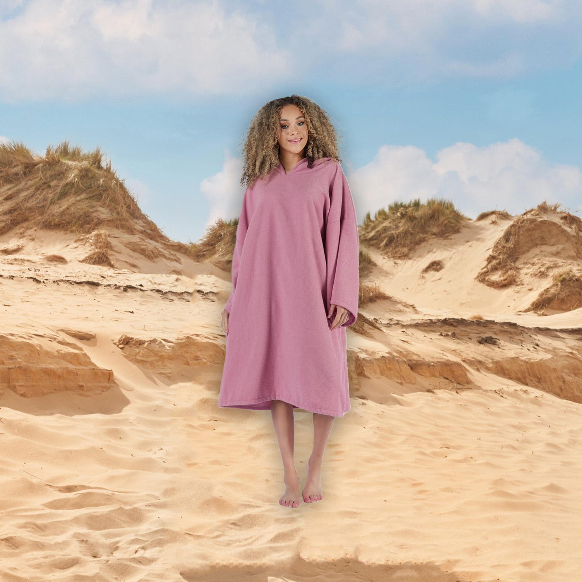 OHS Hooded Towel Poncho Adult Absorbent Dry Beach Swim Bath Changing Robe