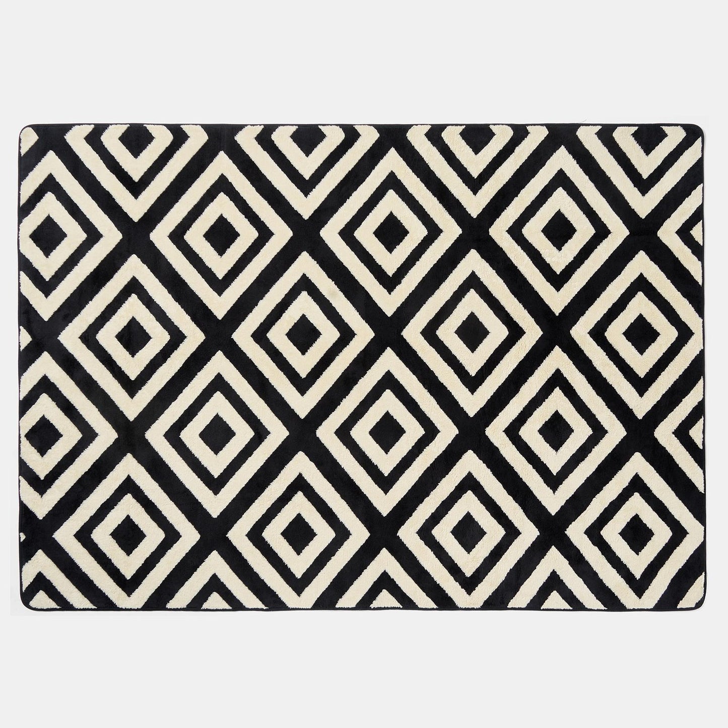 OHS Contrast Geo Rug Tufted Non Slip Soft Modern Carpet Living Room Bedroom