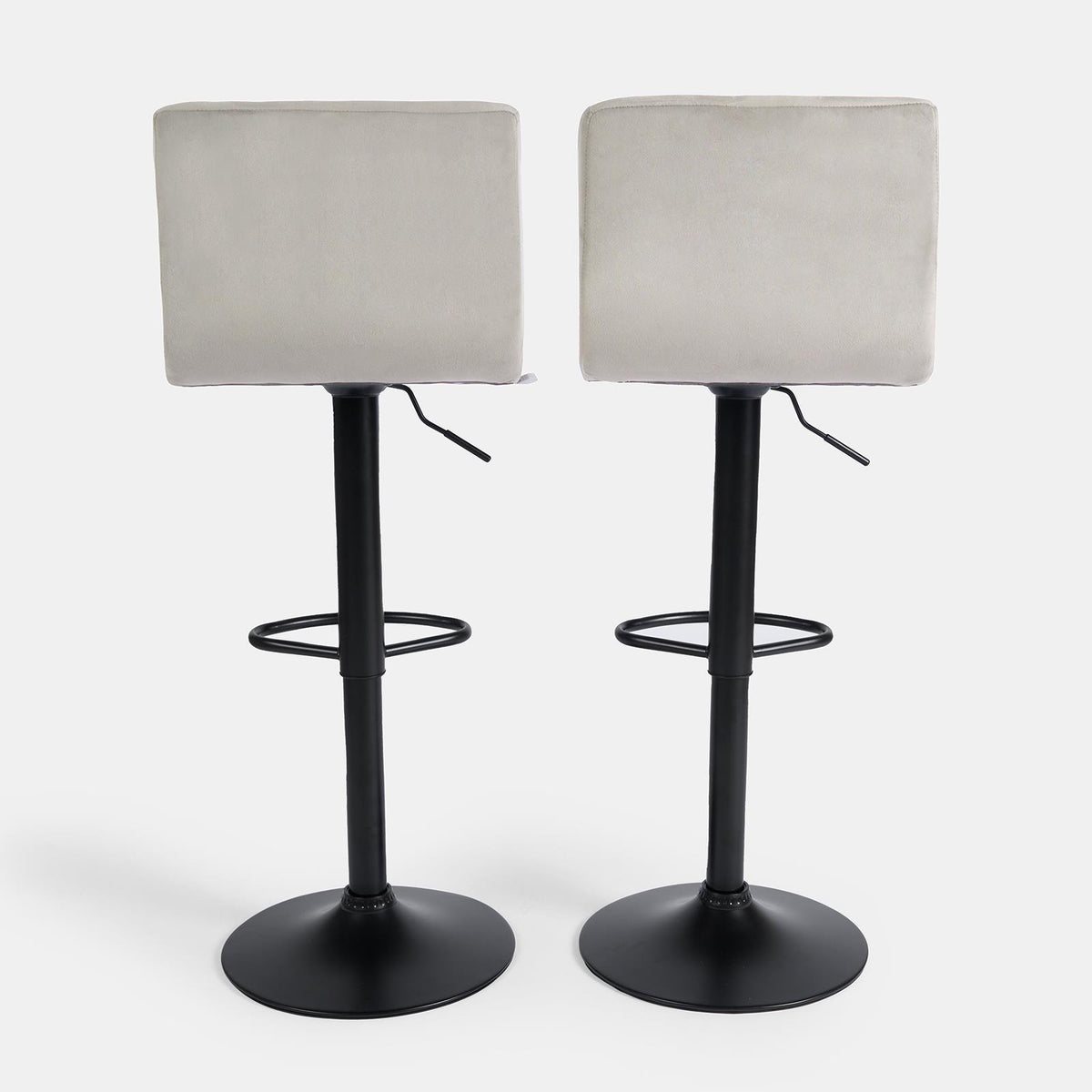 Adjustable Bar Stools x 2 Velvet Swivel Pub Seat Kitchen Breakfast Counter Chair