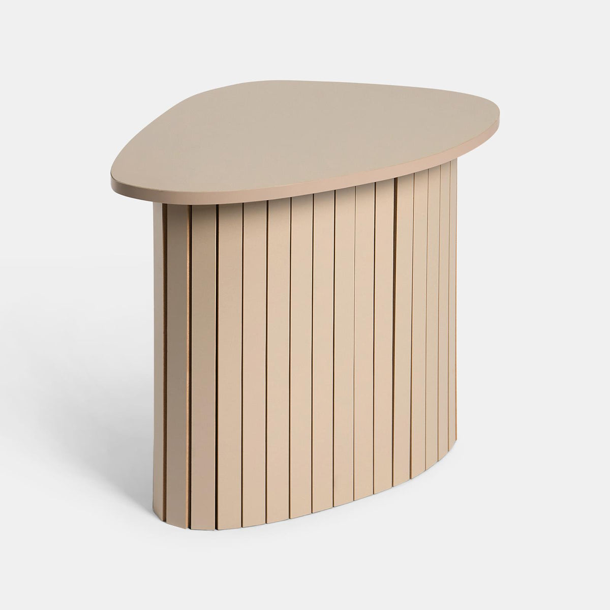 OHS Madison Side Table Ribbed Wood Effect Corner Bedside Coffee Table