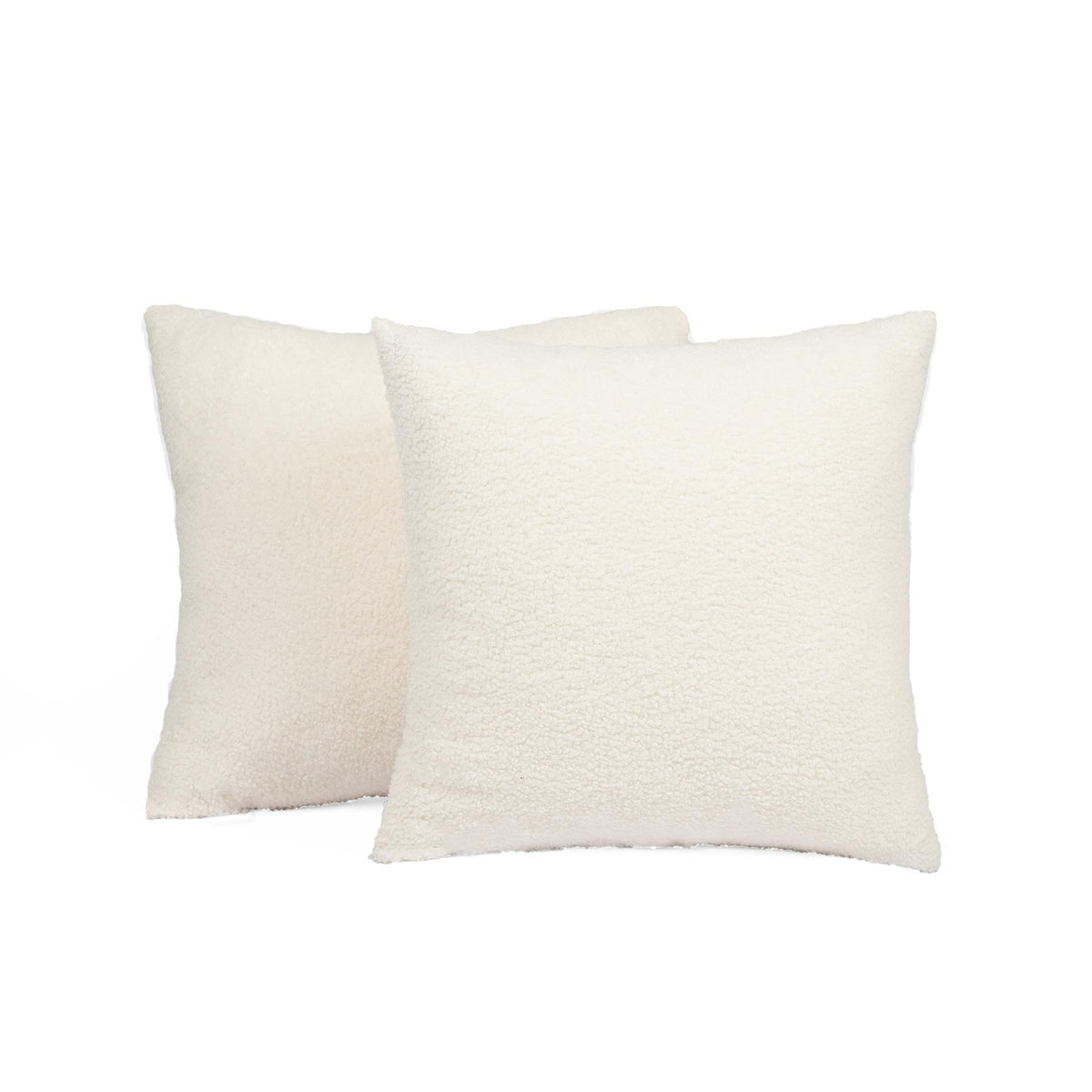 OHS Boucle Cushion Covers  2 Pack Teddy Fleece Square Pillowcases Home Decor