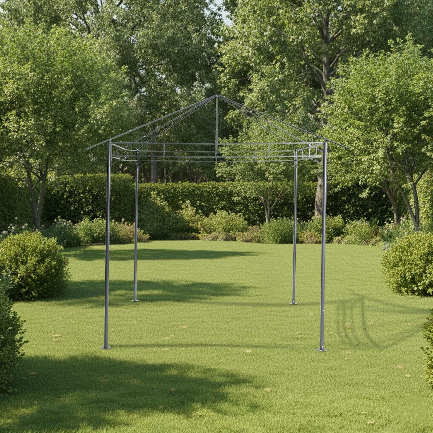 OHS Metal Garden Gazebo with Curtains Outdoor Party Tent Canopy Waterproof