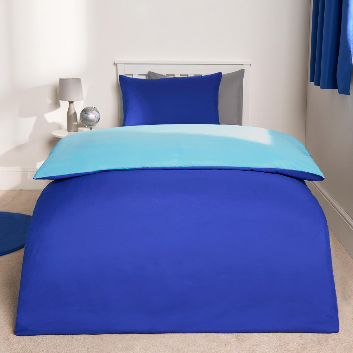 OHS Plain Duvet Cover & Pillowcase Reversible Bedding Set OR Fitted Sheet