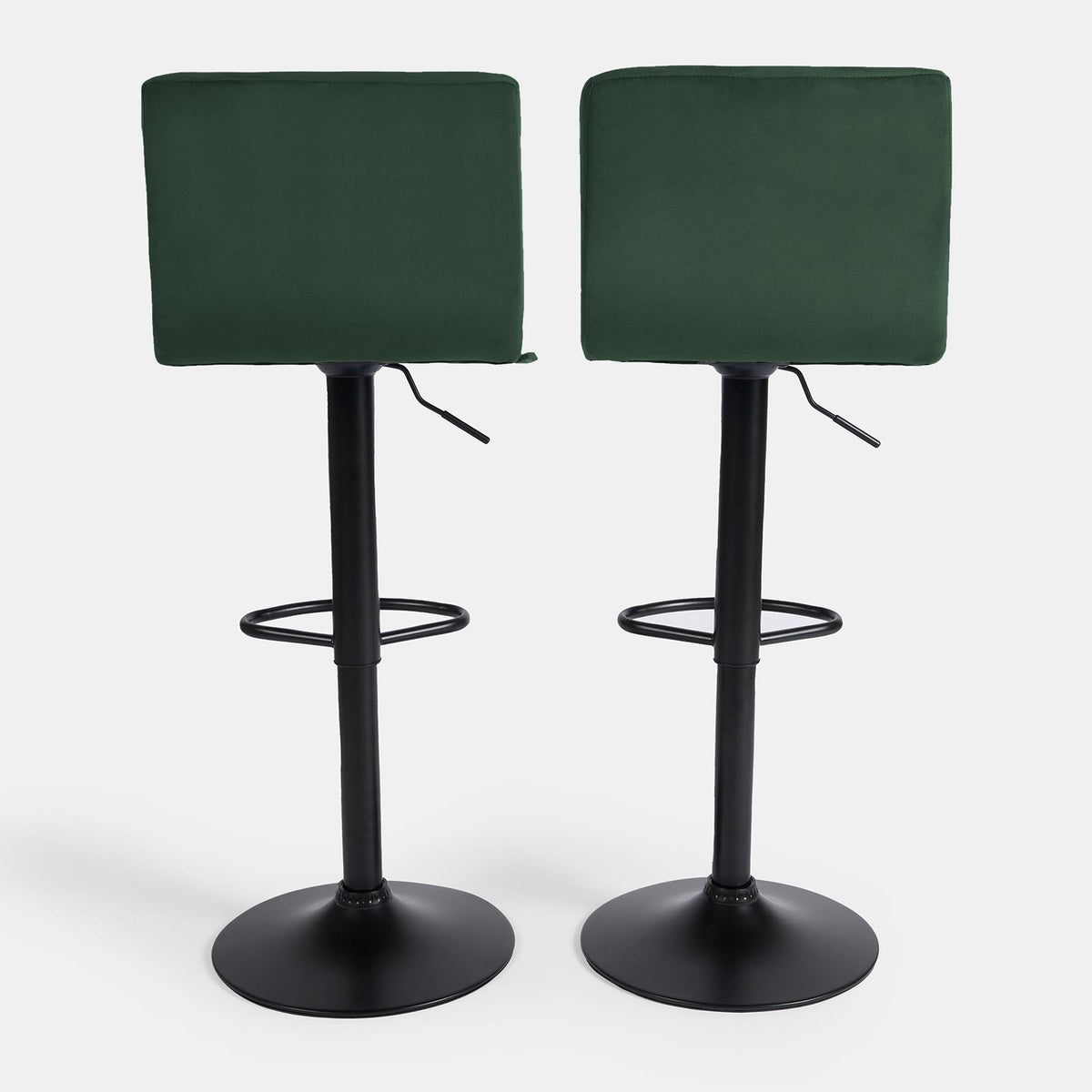 Adjustable Bar Stools x 2 Velvet Swivel Pub Seat Kitchen Breakfast Counter Chair