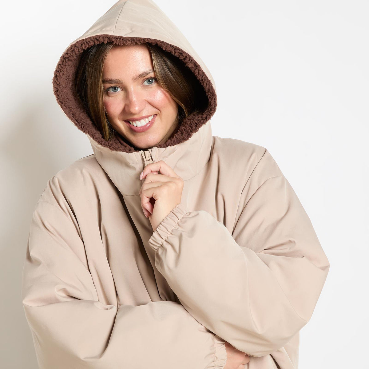 OHS Drying Changing Robe Sherpa Lined Water Resistant Oversize Coat Adults Kids