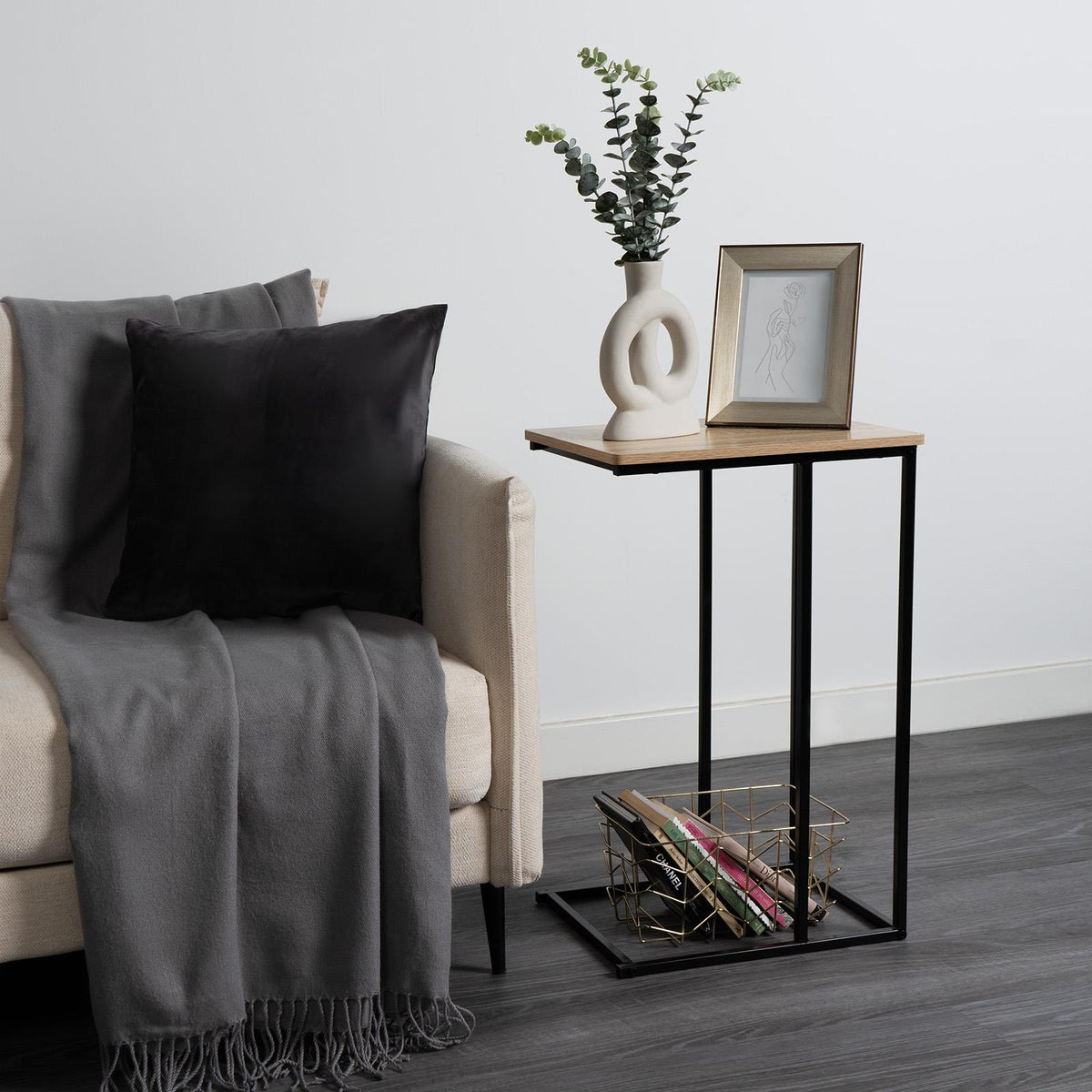 C Shape Table Coffee Laptop Side End Living Room Furniture Bedside Nightstand
