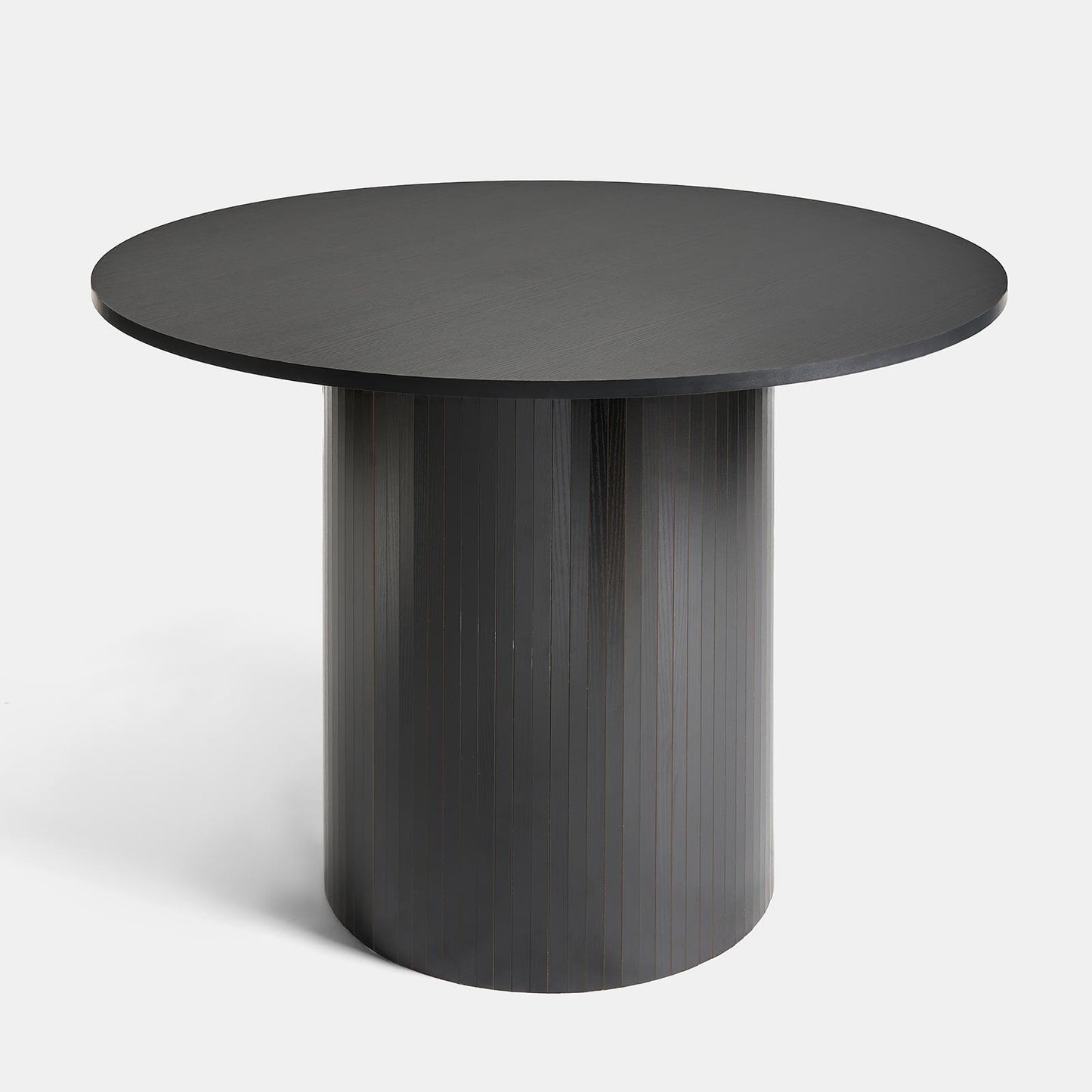 OHS Madison Dining Table Ribbed Wood Effect Round Kitchen Table for 4 People