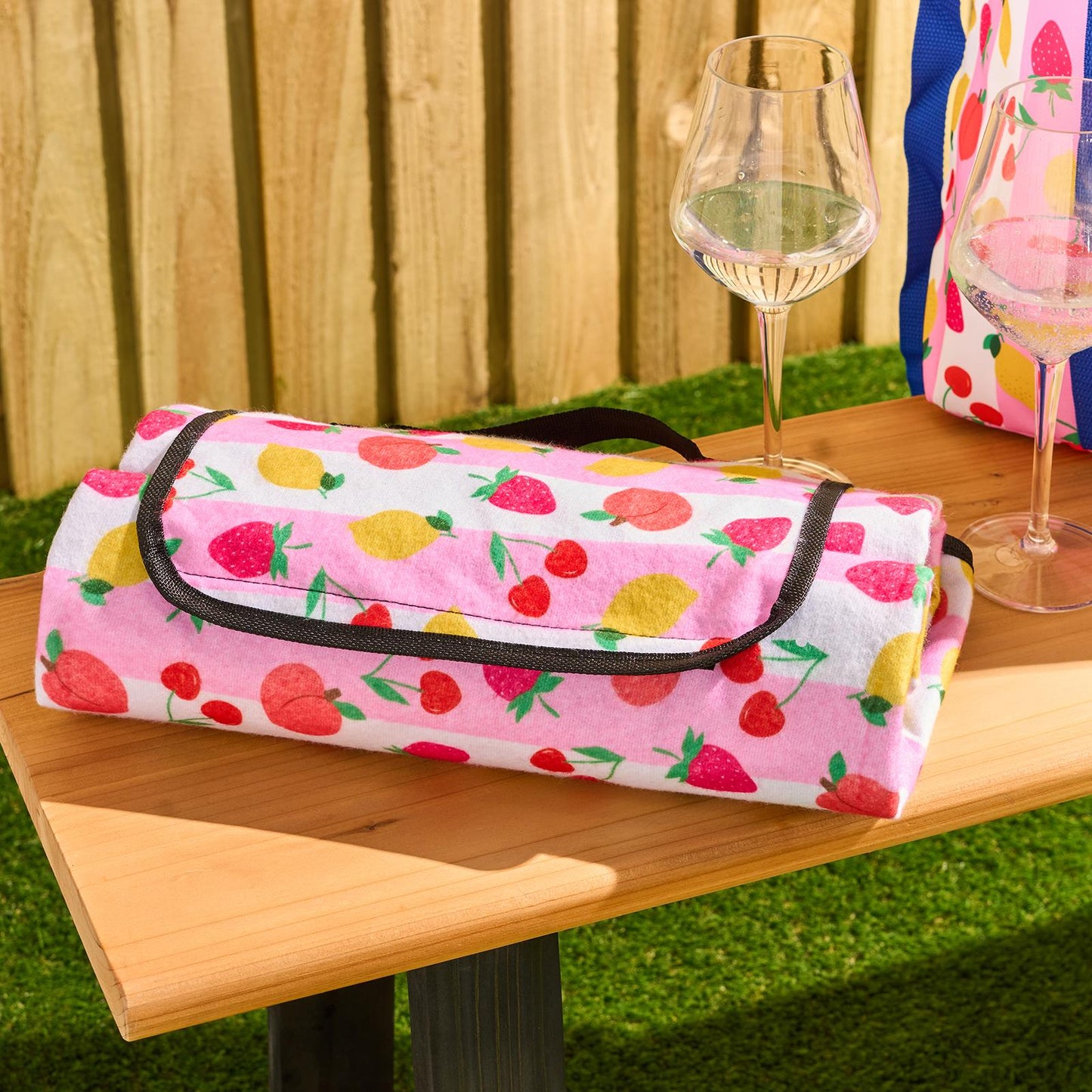 OHS Picnic Blanket Fun Print Foldable Travel Water Resistant Outdoor Rug Mat