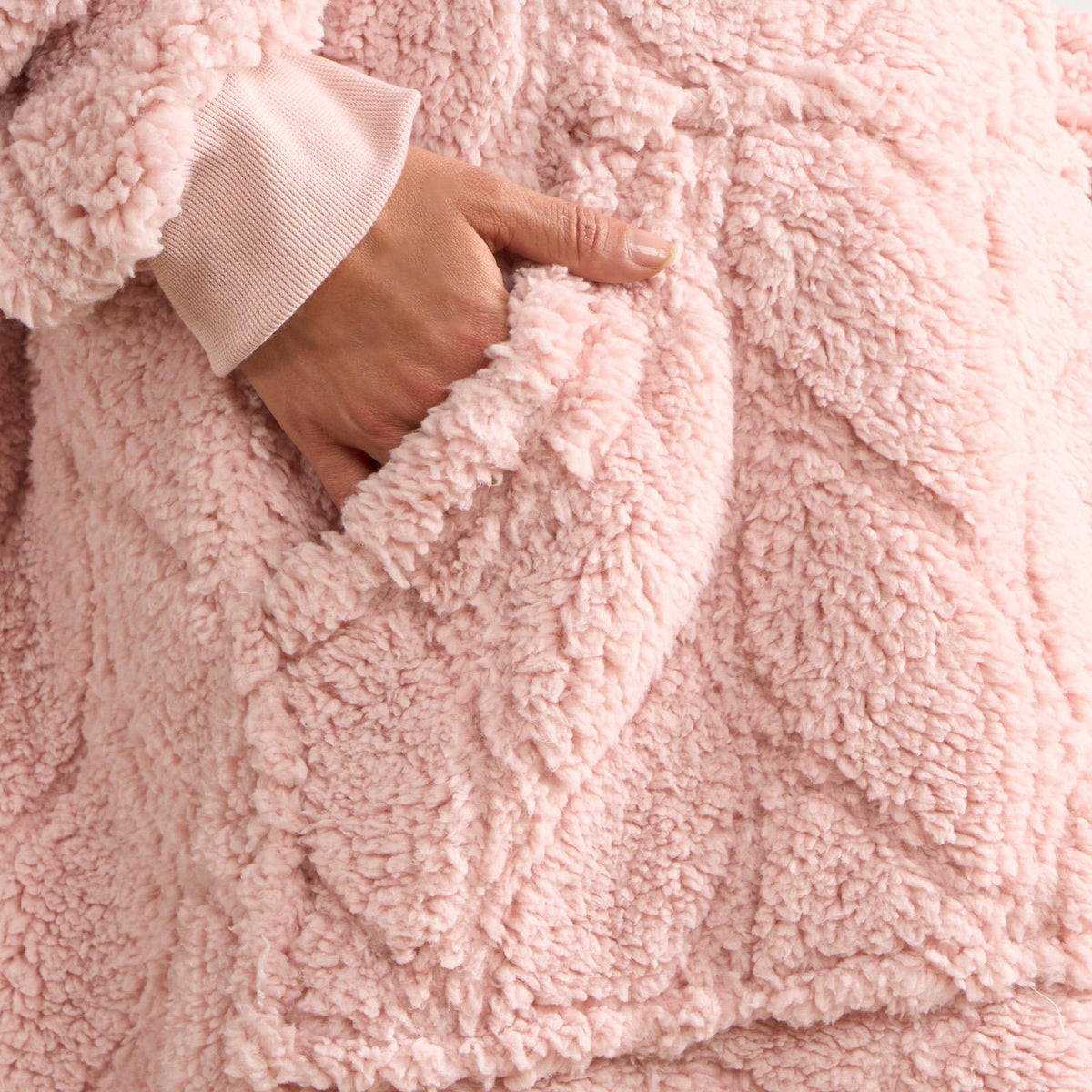 Oversized Hoodie Blanket Giant Fleece Supersoft Braided Jumper Wearable Throw
