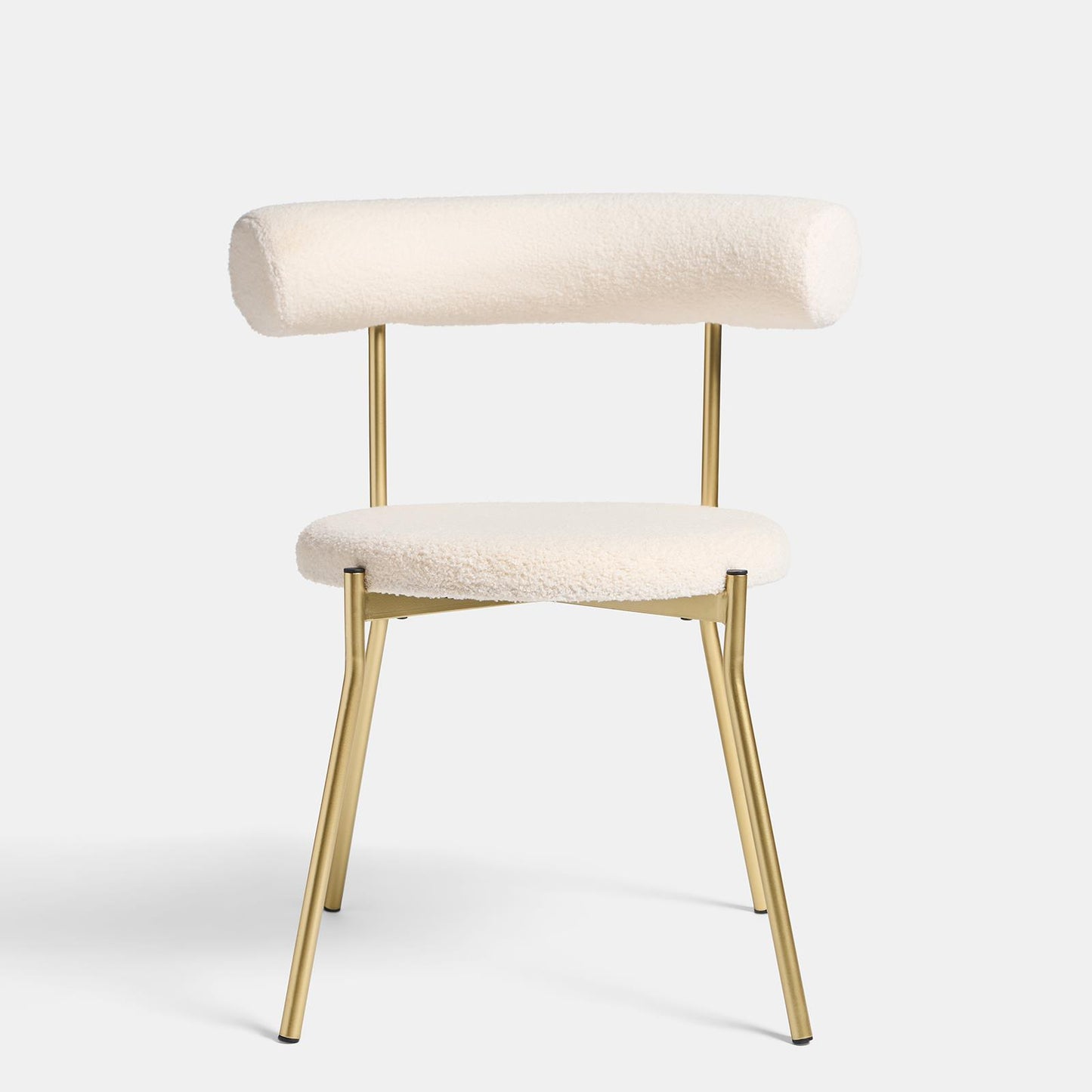 OHS Boucle Dining Chair with Metal Legs Modern Upholstered Kitchen Chair