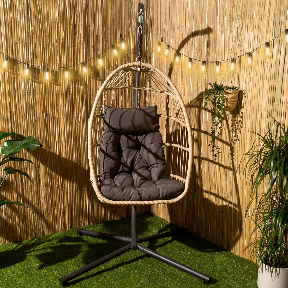 OHS Hanging Egg Chair Outdoor Garden Furniture Patio Seat Hammock Pod Seat Swing