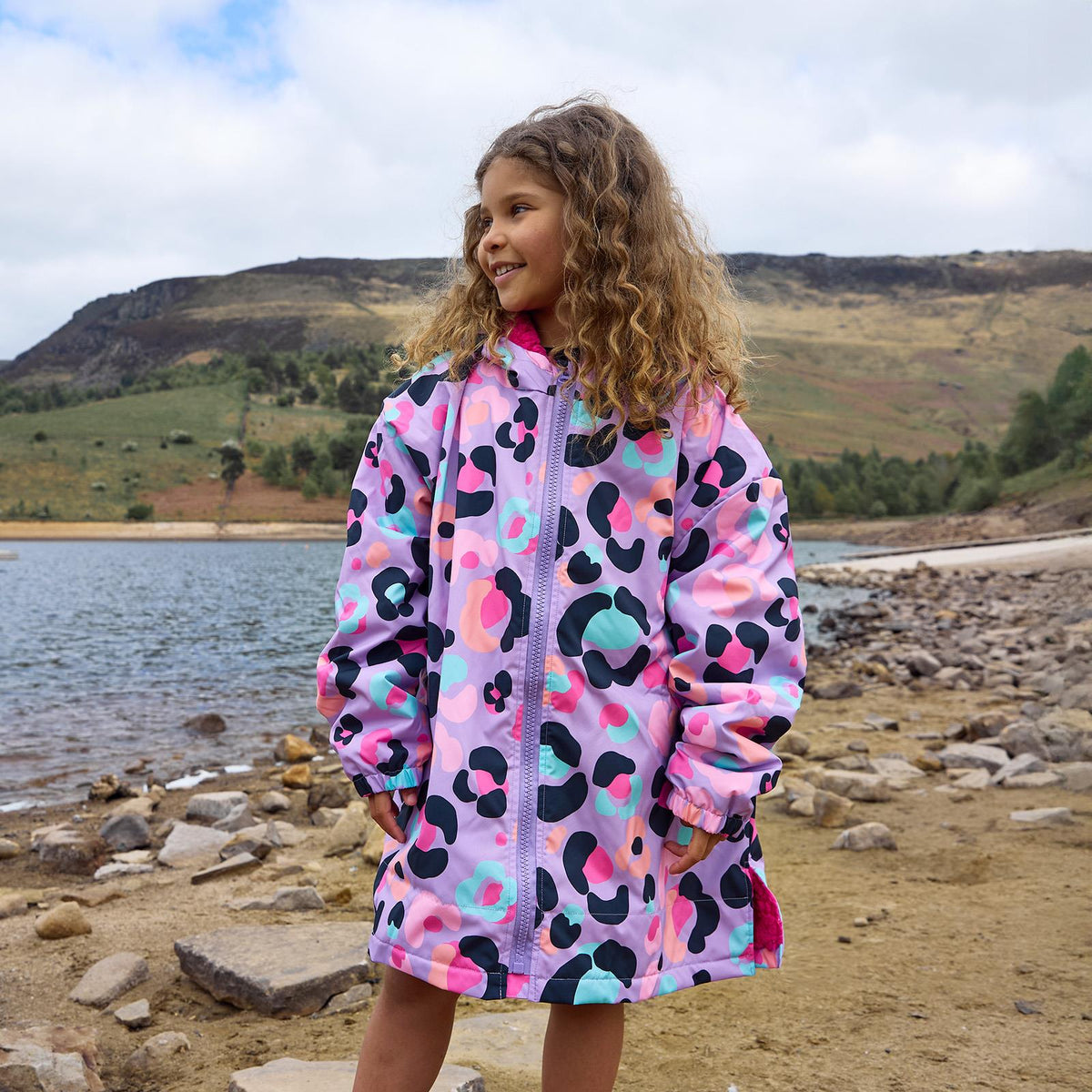OHS Drying Changing Robe Sherpa Lined Water Resistant Oversize Coat Adults Kids