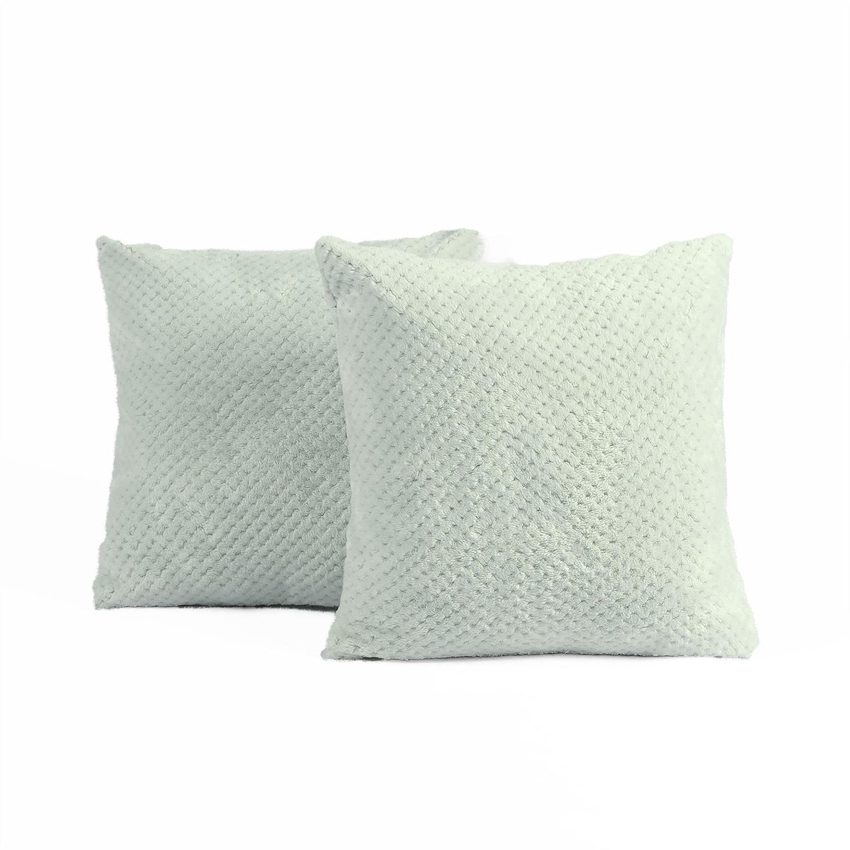 Brentfords Waffle Cushion Covers Popcorn Fleece Set of 2 Pack Sofa - 18" x 18
