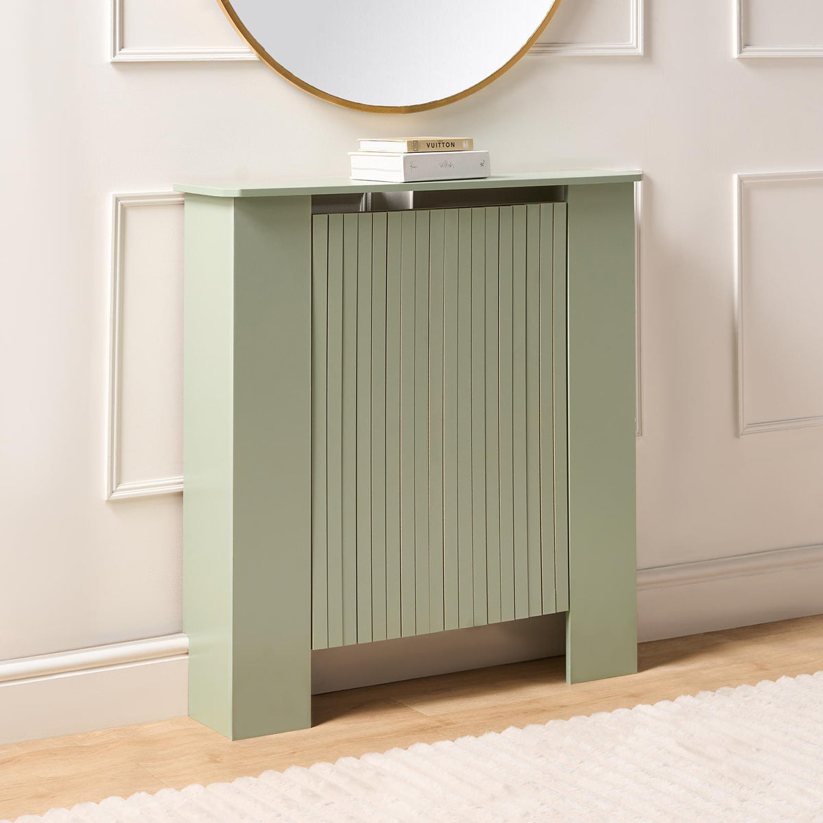 OHS Ribbed Radiator Cover Slatted Engineered Wood Side Board S M L Cabinet Shelf