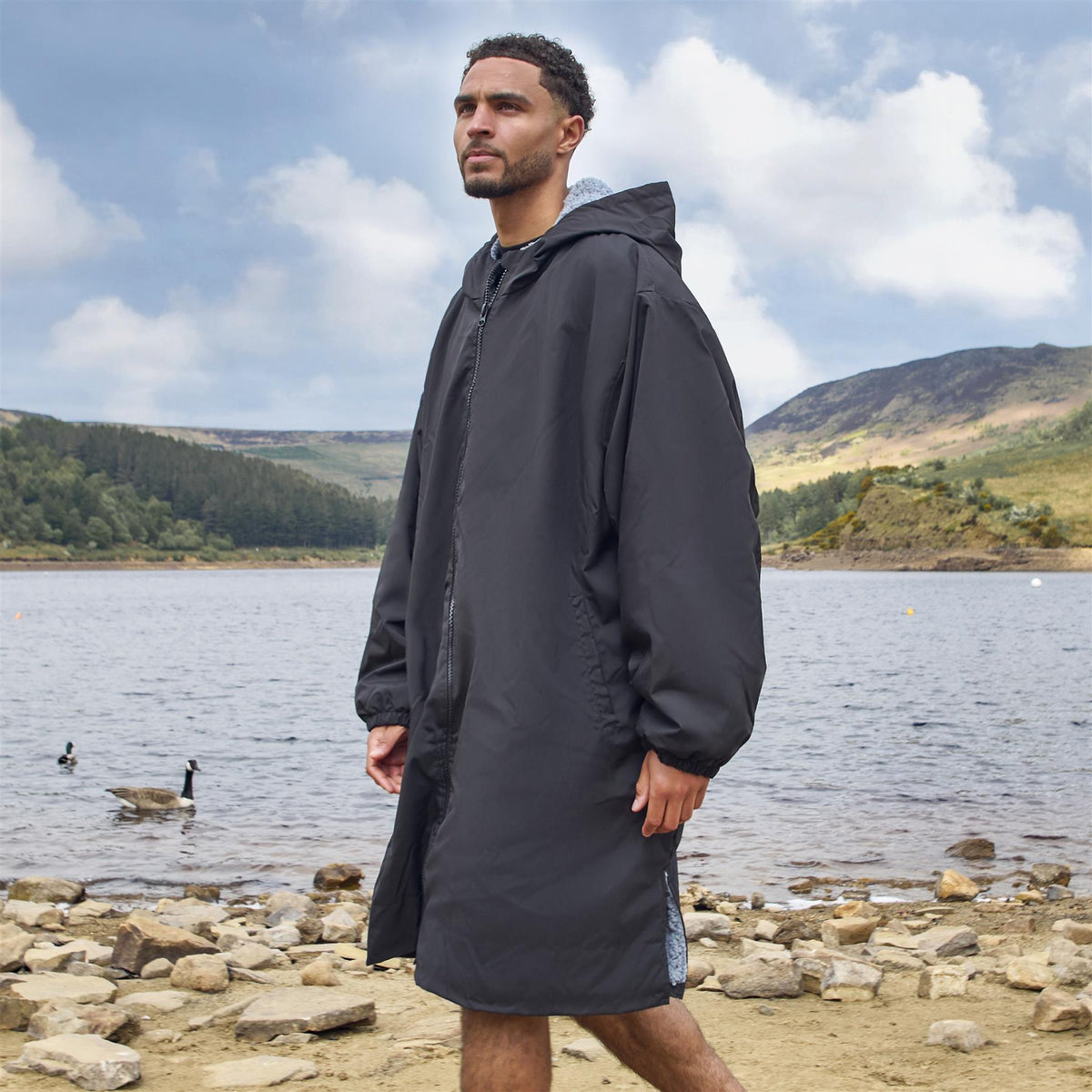 OHS Drying Changing Robe Sherpa Lined Water Resistant Oversize Coat Adults Kids