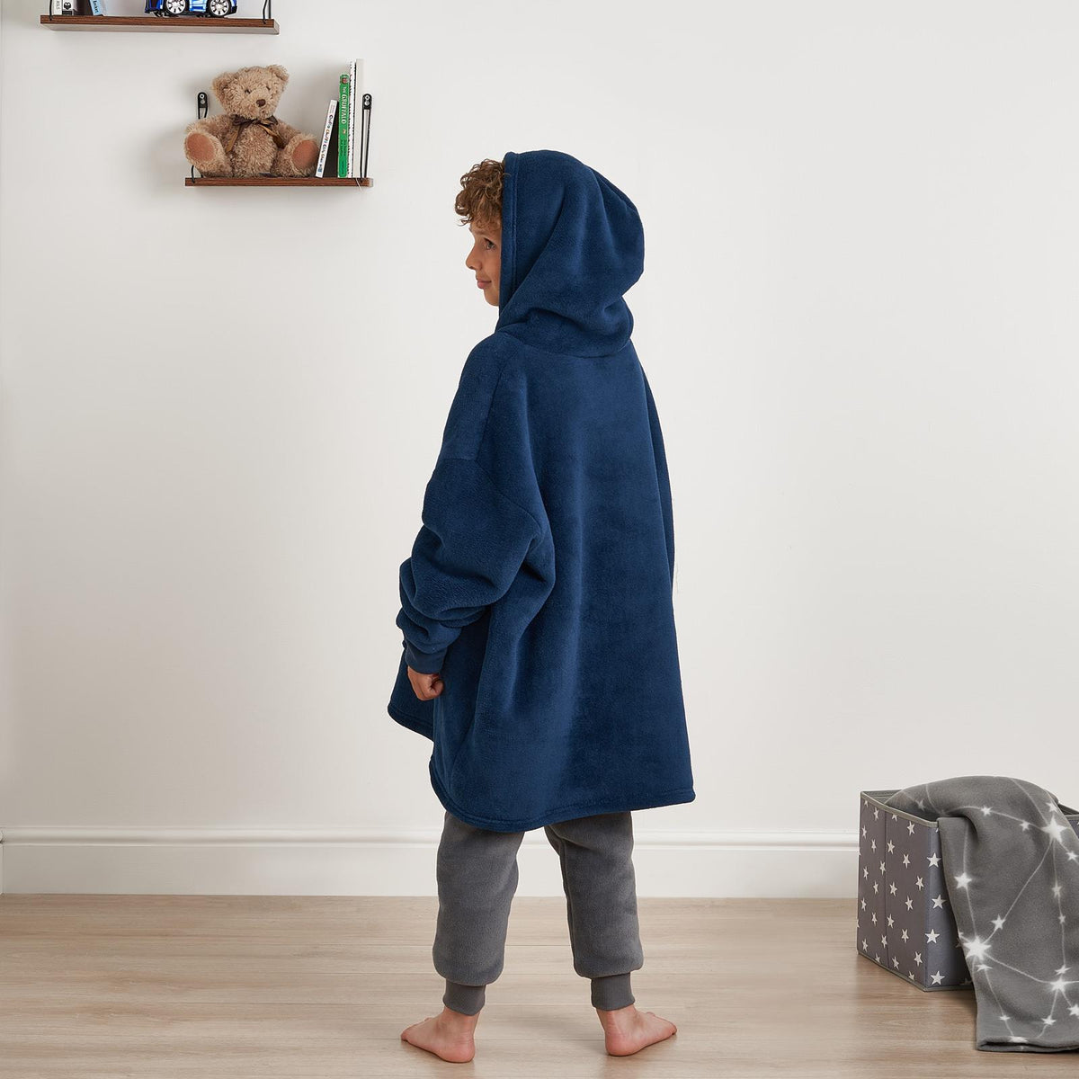 Kids Hoodie Blanket Oversized Sherpa Fleece Jumper Sweatshirt Soft Warm Throw