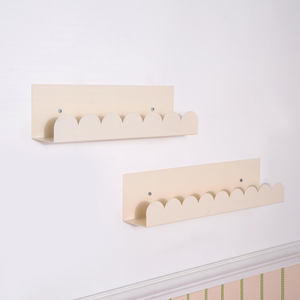 OHS Scallop Shelf Wall Mounted Storage Space Saving Modern Bedroom Home Decor