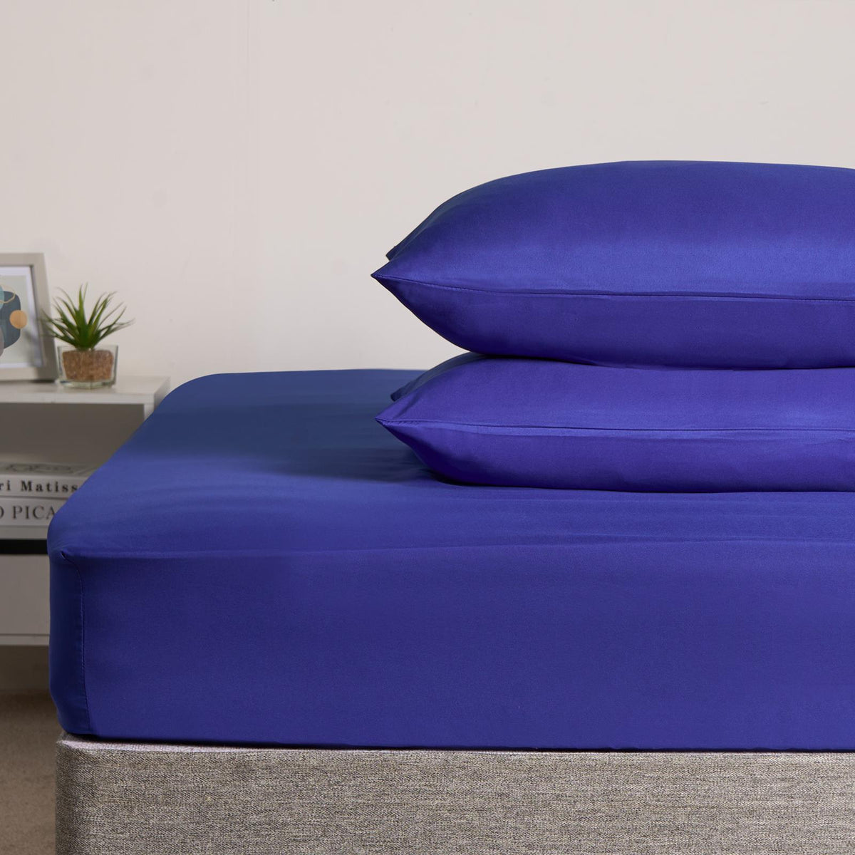 OHS Plain Duvet Cover & Pillowcase Reversible Bedding Set OR Fitted Sheet