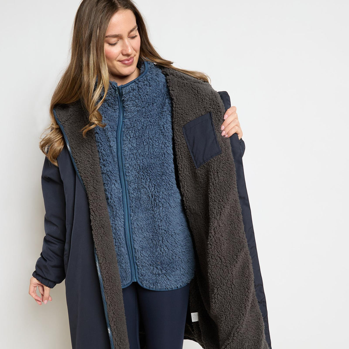 OHS Drying Changing Robe Sherpa Lined Water Resistant Oversize Coat Adults Kids