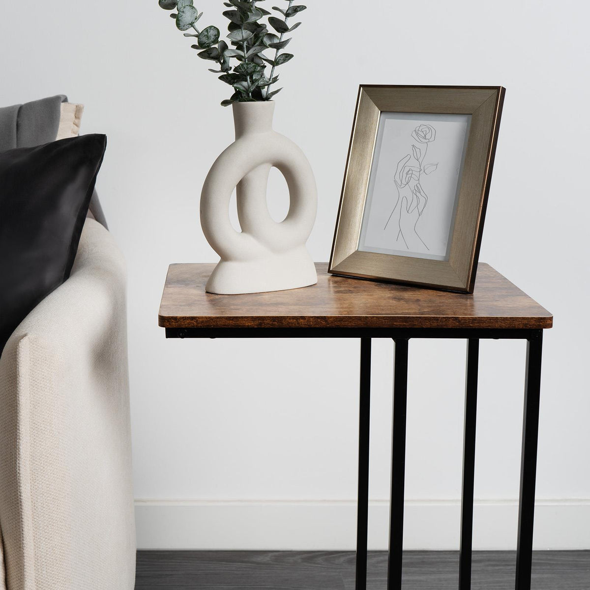 C Shape Table Coffee Laptop Side End Living Room Furniture Bedside Nightstand
