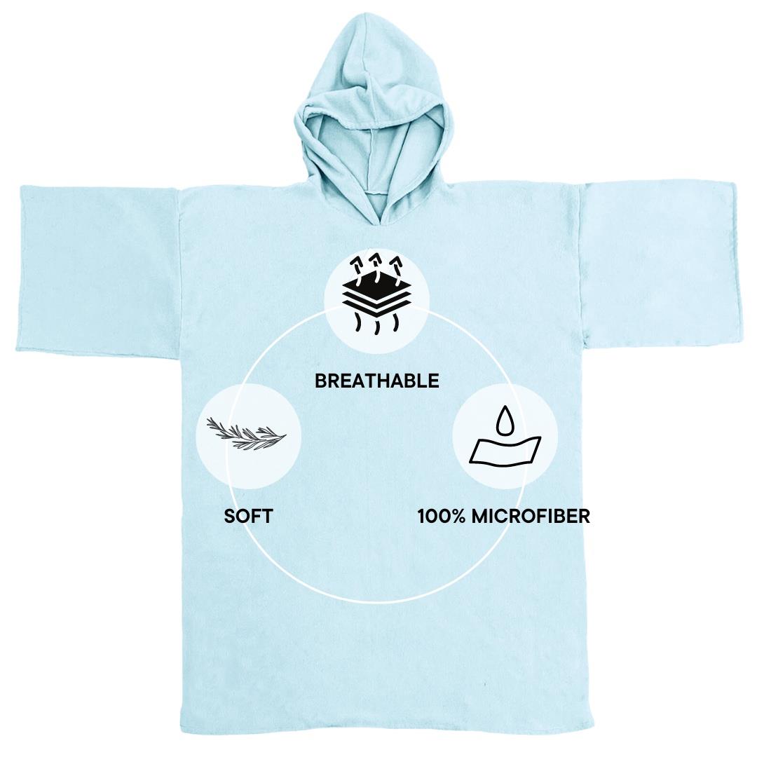 OHS Hooded Towel Poncho Adult Absorbent Dry Beach Swim Bath Changing Robe
