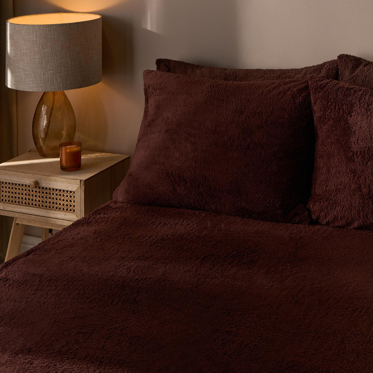 OHS Teddy Fleece Fitted Sheet Thermal Warm Single Double King Bedding NEW