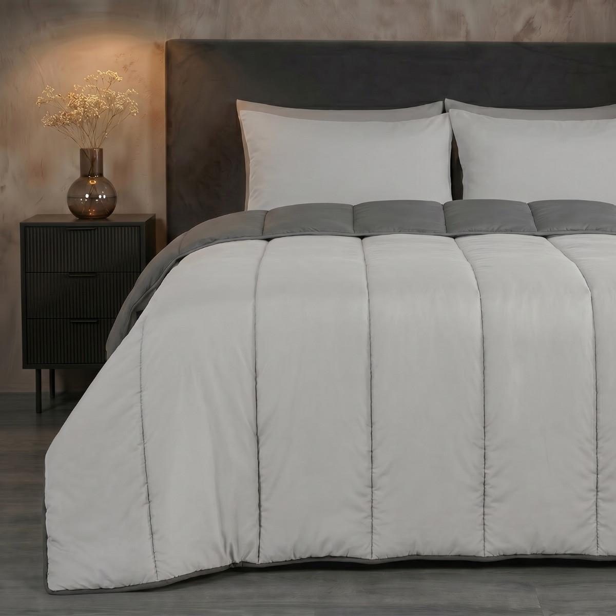 OHS Coverless Duvet & Pillowcase 10.5 Tog Bedding Set Easy Care Reversible