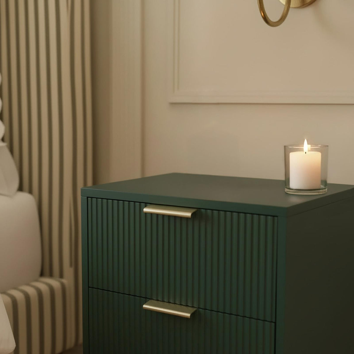 OHS Ribbed Drawer Unit Bedside Table 3/4/5/6 Draw Cabinet Nightstand Sideboard