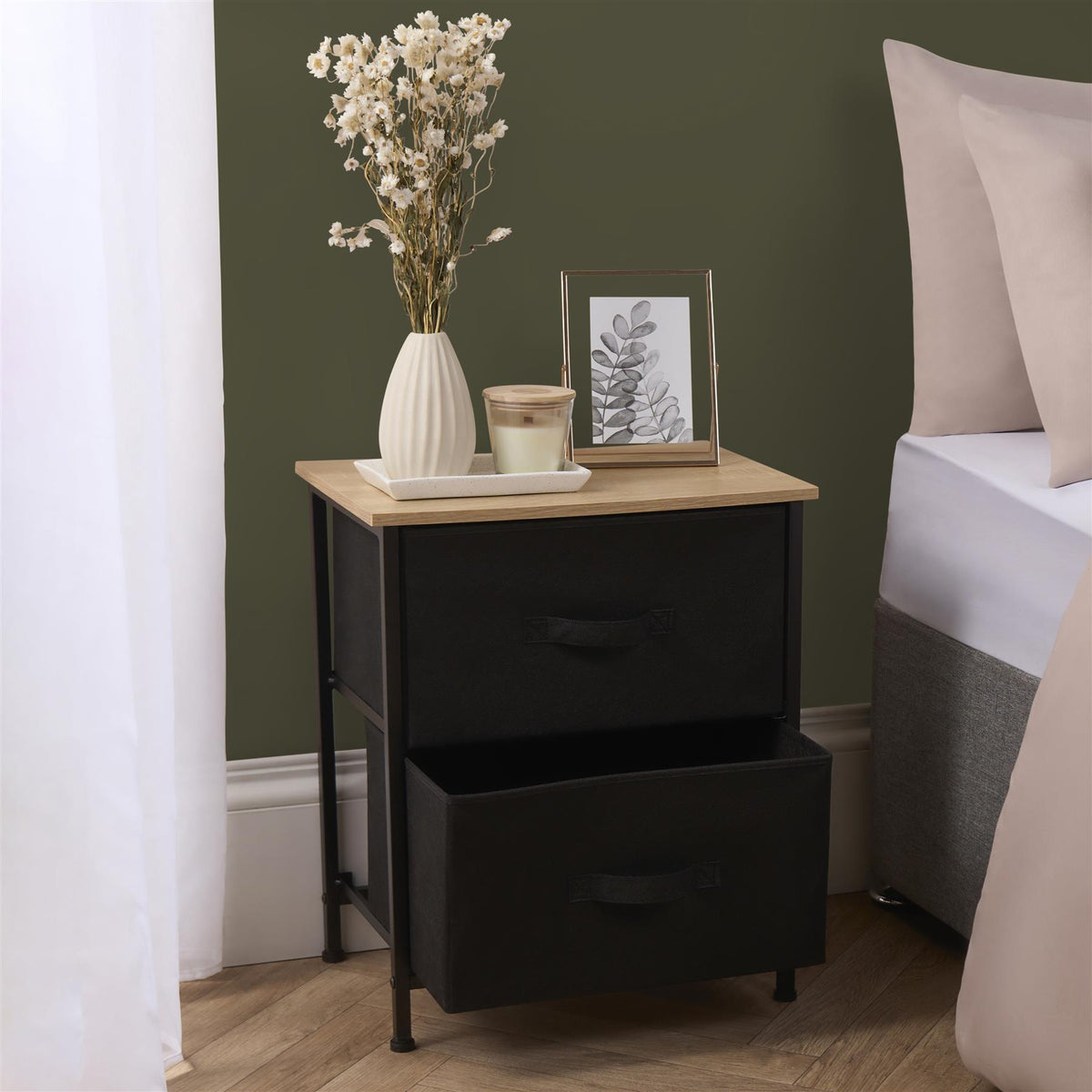 OHS Fabric Cabinet Bedside 2/3/4/5/6 Drawers Storage Unit Clothes Home Organiser