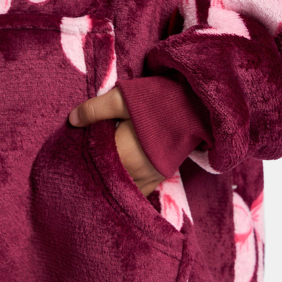 OHS Bows Print Hooded Blanket Adult Kids Sherpa Lined Winter Family Hoodie