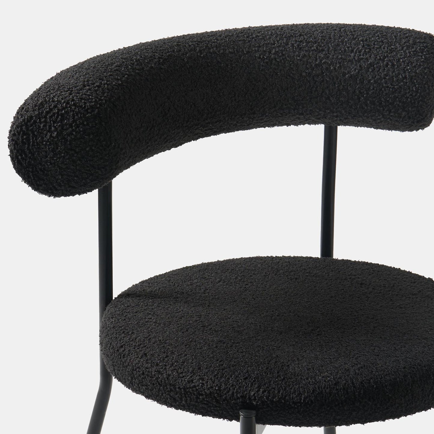 OHS Boucle Dining Chair with Metal Legs Modern Upholstered Kitchen Chair