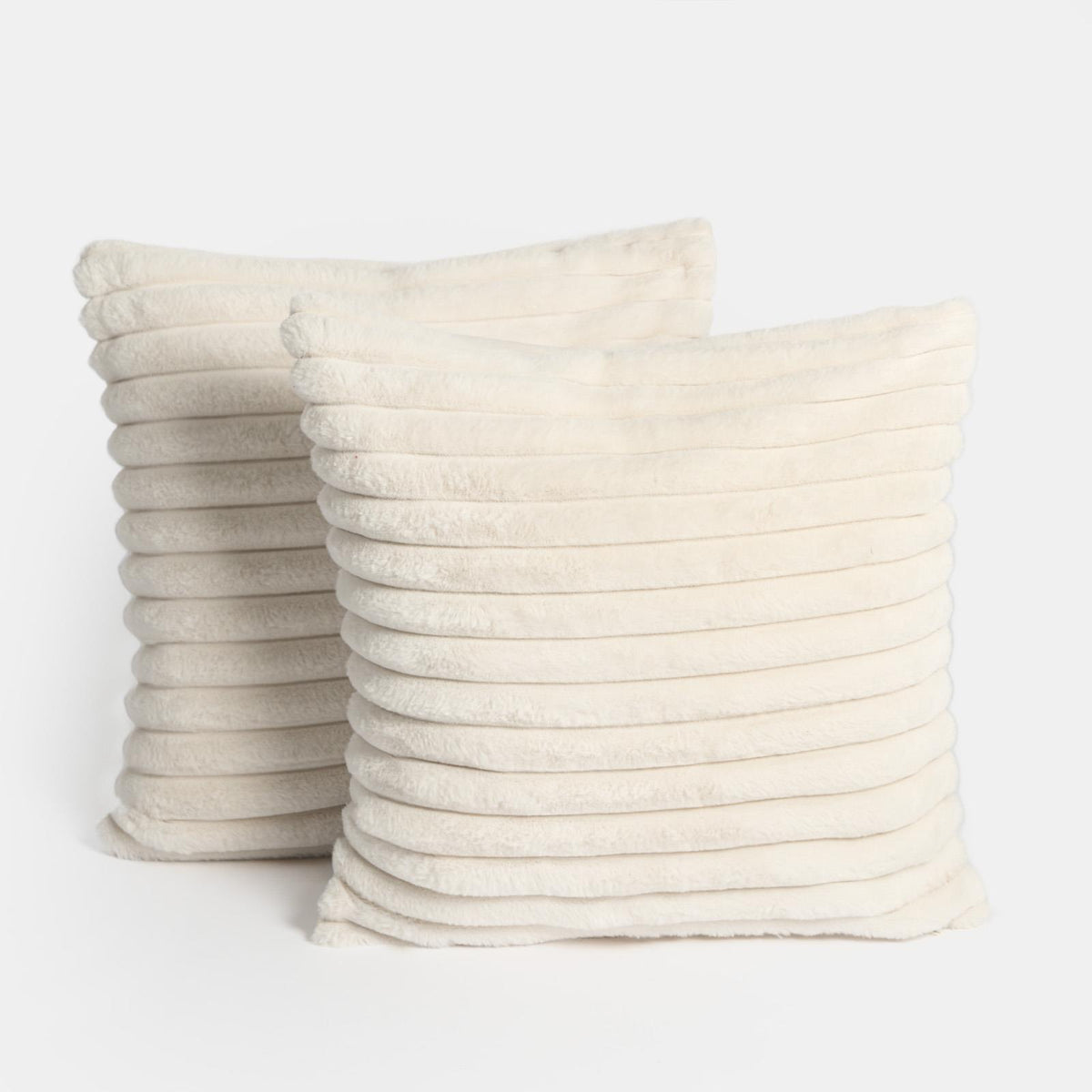 OHS Thick Rib Cushion Covers Faux Fur Soft Fleece Square Pillowcases Home Decor