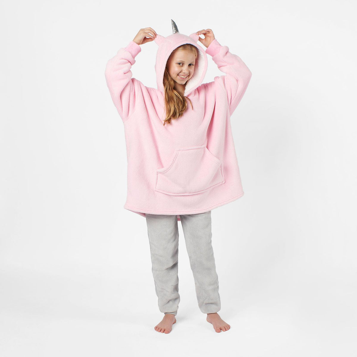 Dreamscene Unicorn Hoodie Blanket Oversized Sherpa Fleece Kids Plush Soft Warm