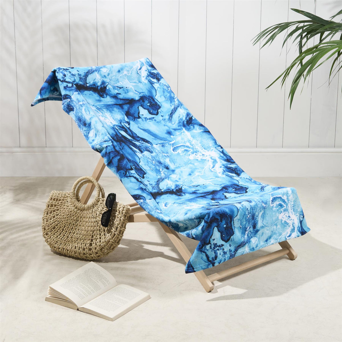OHS Print Beach Towel Microfibre Quick Dry Bath Holiday Gym Travel Sport