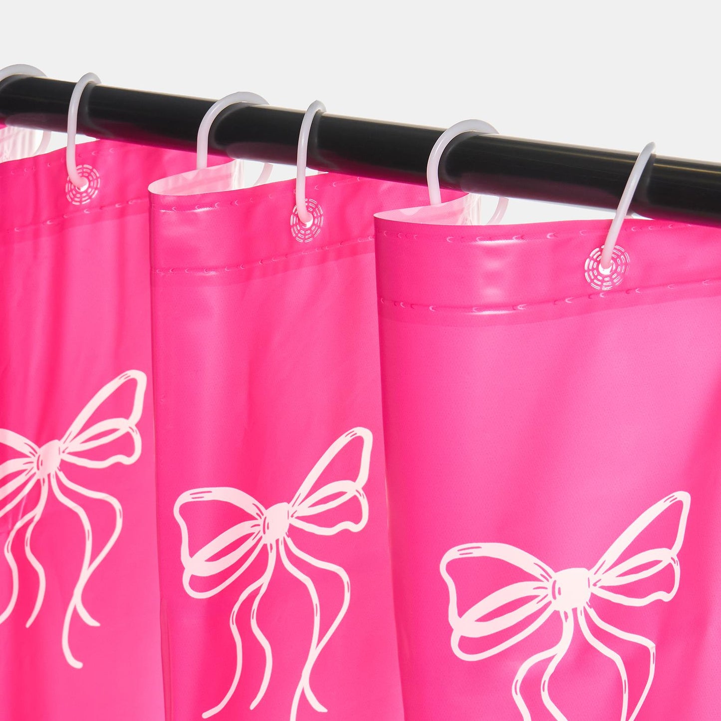 OHS Bows Shower Curtain with 12 Hooks Mould Proof Bathtub Curtains