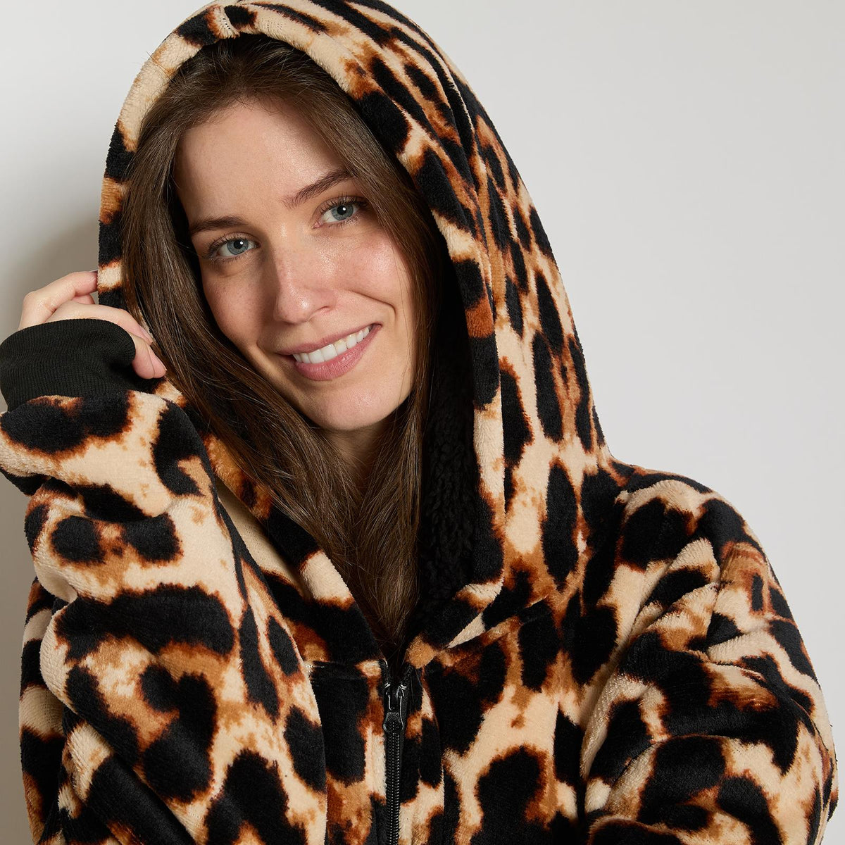 OHS Zip Up Hoodie Blanket Oversized Sherpa Fleece Thermal Sweatshirt Jumper