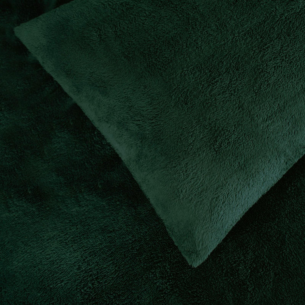 OHS Teddy Fleece Duvet Cover with Pillow Case Thermal Warm Bedding Set