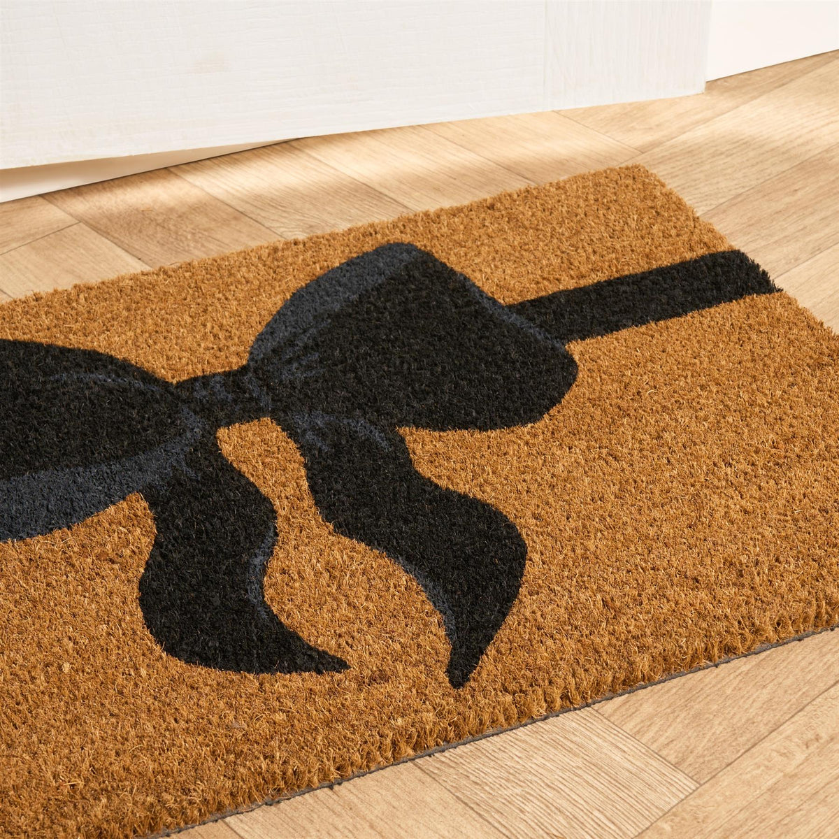 OHS Bow Print Coir Mat Christmas Non Slip Indoor Outdoor Welcome Doormat Rug