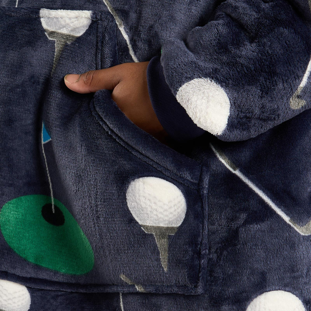 OHS Print Hooded Blanket Adult Xmas Winter Sherpa Lined Throw Oversized Hoodie