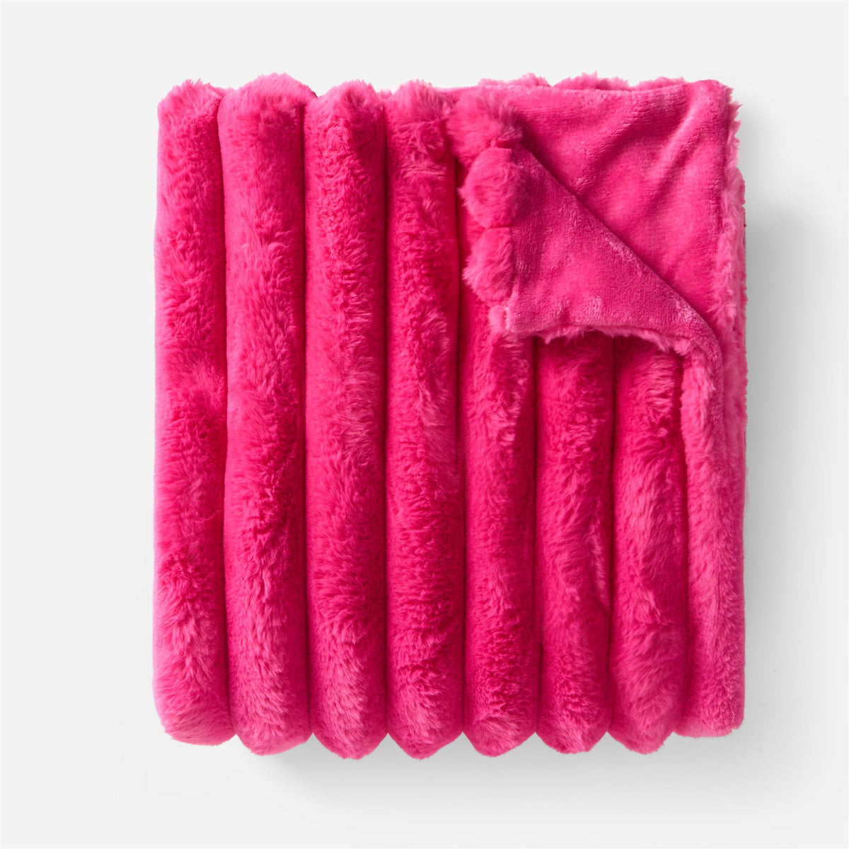 OHS Jumbo Ribbed Throw Faux Fur Fleece Fluffy Blanket Winter Thermal Bedspread
