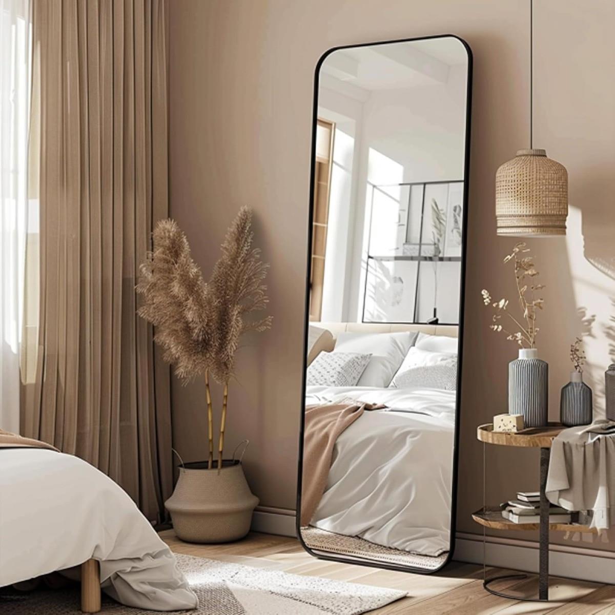 OHS Freestanding Mirror Metal Framed Full Length Home Decor Living Room Bedroom