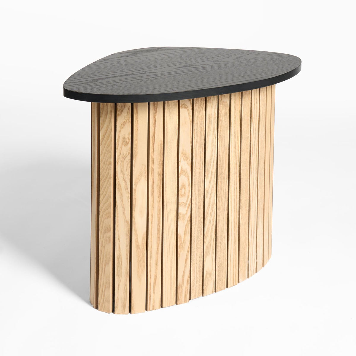 OHS Madison Side Table Ribbed Wood Effect Corner Bedside Coffee Table