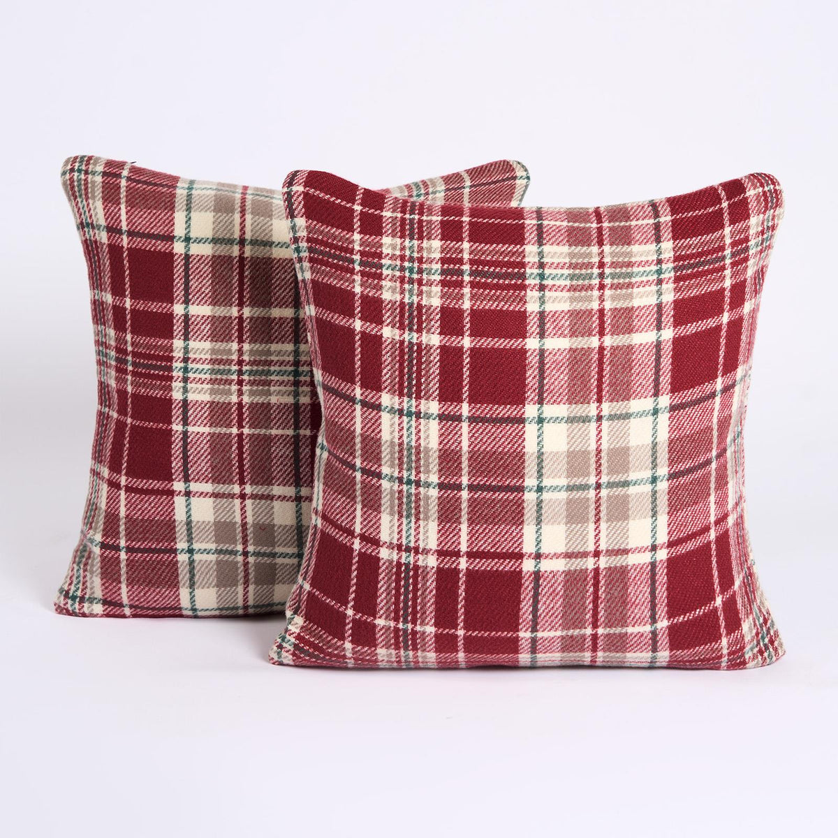 Woven Check Cushion Covers Tartan Pack of 2/4 Filled Case Pad Set 18" x 18" Home