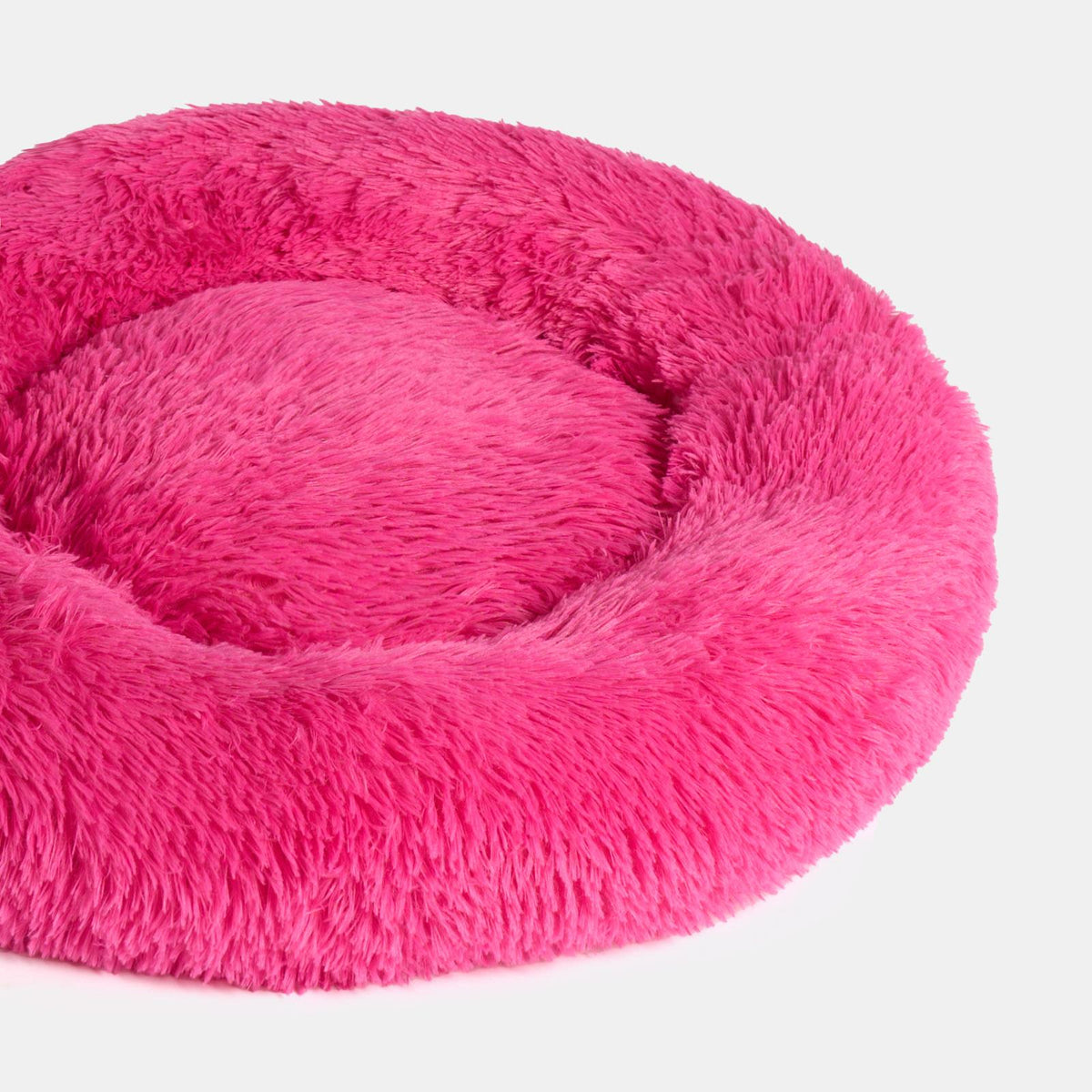 OHS Pet Bed Calming Fluffy Plush Fleece Dog Anti Anxiety Round Donut Washable